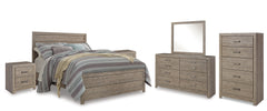 Culverbach Queen Panel Bed with Dresser and Mirror, Chest and 2 Nightstands