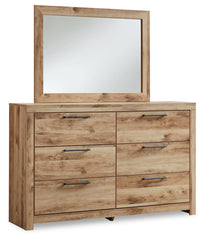 Hyanna King Panel Bed with 2 Side Storage, Dresser and Mirror