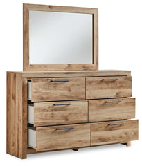 Hyanna King Panel Bed with 2 Side Storage, Dresser and Mirror