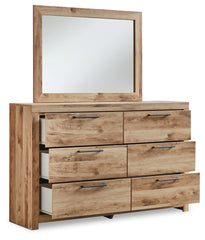 Hyanna Twin Panel Bed with 1 Side Storage, Dresser and Mirror