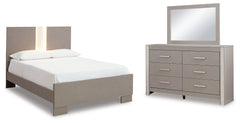 Surancha Full Panel Bed, Dresser and Mirror
