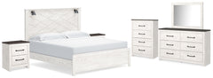 Gerridan King Panel Bed, Dresser, Mirror, Chest and 2 Nightstands