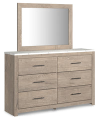 Senniberg Queen Panel Bed, Dresser and Mirror