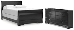 Huey Vineyard Full Sleigh Bed and Dresser