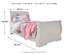 Anarasia Twin Sleigh Bed and Chest