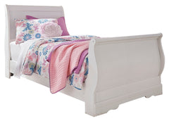 Anarasia Twin Sleigh Bed, Dresser, Mirror and Nightstand