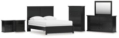 Maribel Queen Panel Bed, Dresser, Mirror, Chest and 2 Nightstands