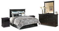 Maribel King/Cal King Panel Headboard, Dresser, Mirror and 2 Nightstands