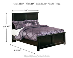 Maribel Full Panel Bed with Dresser, Mirror and 2 Nightstands