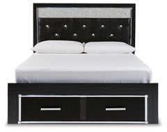 Kaydell Queen Upholstered Storage Bed, Dresser, Mirror and Nightstand