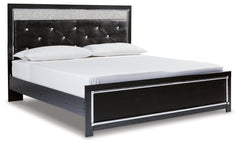 Kaydell King Upholstered Panel Platform Bed, Dresser and Mirror