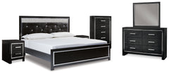 Kaydell King Upholstered Panel Bed , Dresser, Mirror, Chest and 2 Nightstands