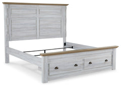 Haven Bay King Panel Storage Bed, Dresser and Mirror