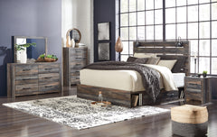 Drystan King Panel Bed with Storage, Dresser, Mirror, Chest and 2 Nightstands