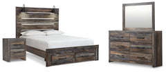 Drystan Queen Panel Storage Bed, Dresser, Mirror and Nightstand