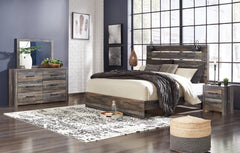 Drystan King Panel Bed, Dresser, Mirror, and Nightstand