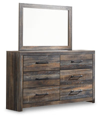 Drystan Full Panel Bookcase Bed, with Storage, Dresser and Mirror