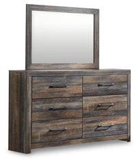 Drystan Queen Bookcase Bed, Dresser, Mirror and Nightstand