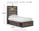 Drystan Twin Panel Bed with 2 Storage Drawers