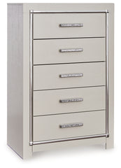 Zyniden Queen Upholstered Panel Bed, Chest and Nightstand