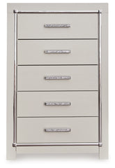 Zyniden Queen Upholstered Panel Bed, Dresser, Mirror, Chest and 2 Nightstands