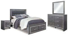 Lodanna Queen Storage Bed, Dresser, Mirror and 2 Nightstands