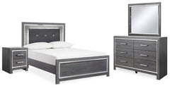 Lodanna Full Upholstered Panel Bed, Dresser, Mirror, and Nightstand