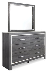 Lodanna King Panel Storage Bed with Mirrored Dresser and Nightstand