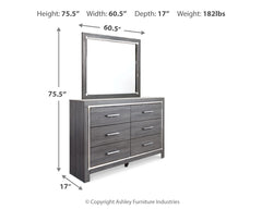 Lodanna Queen Upholstered Panel Bed, Dresser, Mirror and Nightstand