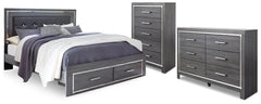 Lodanna King Storage Bed, Dresser and Chest