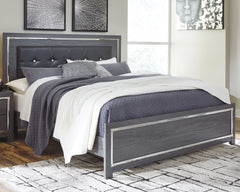 Lodanna King Upholstered Panel Bed, Dresser, Mirror and Nightstand