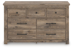 Rusticott King Poster Bed, Dresser and Nightstand