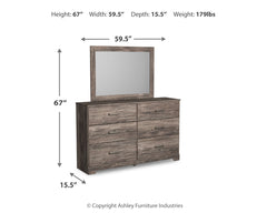 Ralinksi King Panel Bed, Dresser and Mirror