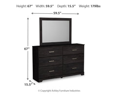 Belachime Twin Panel Bed, Dresser and Mirror