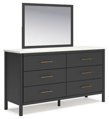 Cadmori Full Upholstered Panel Bed, Dresser and Mirror