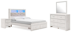 Altyra Queen Panel Storage Bed, Dresser, Mirror and Nightstand