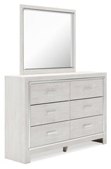 Altyra Queen Upholstered Panel Bed, Dresser, Mirror, and Nightstand