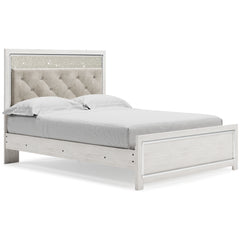 Altyra Queen Upholstered Panel Bed, Dresser, Mirror, and Chest