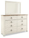 Willowton King Panel Bed, Dresser, Mirror, and Nightstand