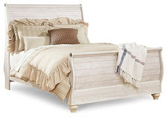 Willowton Queen Sleigh Bed, Dresser, Mirror and 2 Nightstands
