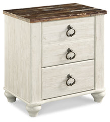 Willowton Full Panel Bed and Nightstand
