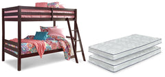 Halanton Twin over Twin Bunk Bed with Mattresses