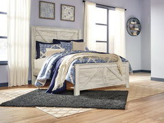 Bellaby Queen Crossbuck Panel Bed, Dresser, Mirror and 2 Nightstands