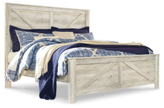 Bellaby King Crossbuck Panel Bed, Dresser, Mirror, and Nightstand