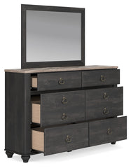 Nanforth Queen Panel Headboard, Dresser and Mirror
