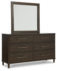 Wittland King Upholstered Panel Bed, Dresser and Mirror