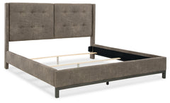 Wittland King Upholstered Panel Bed, Dresser and Mirror