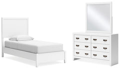 Binterglen Twin Panel Bed, Dresser and Mirror
