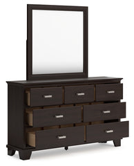 Covetown King Panel Bed, Dresser, Mirror and Nightstand