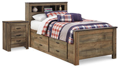 Trinell Twin Panel Bed with Storage and Nightstand